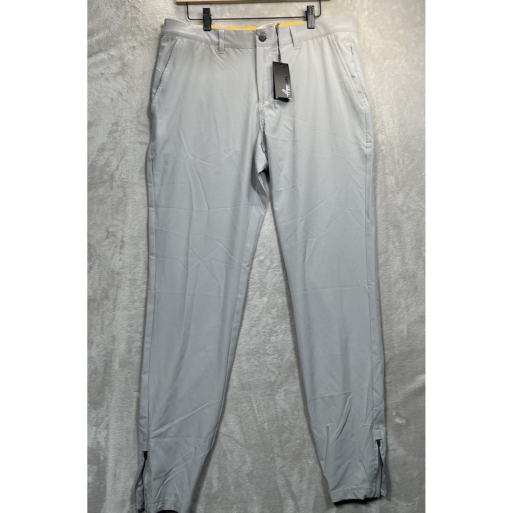 Avalon Golf Performance Jogger Pants Activewear Zip Ankle Gray Mens 34 Long NEW